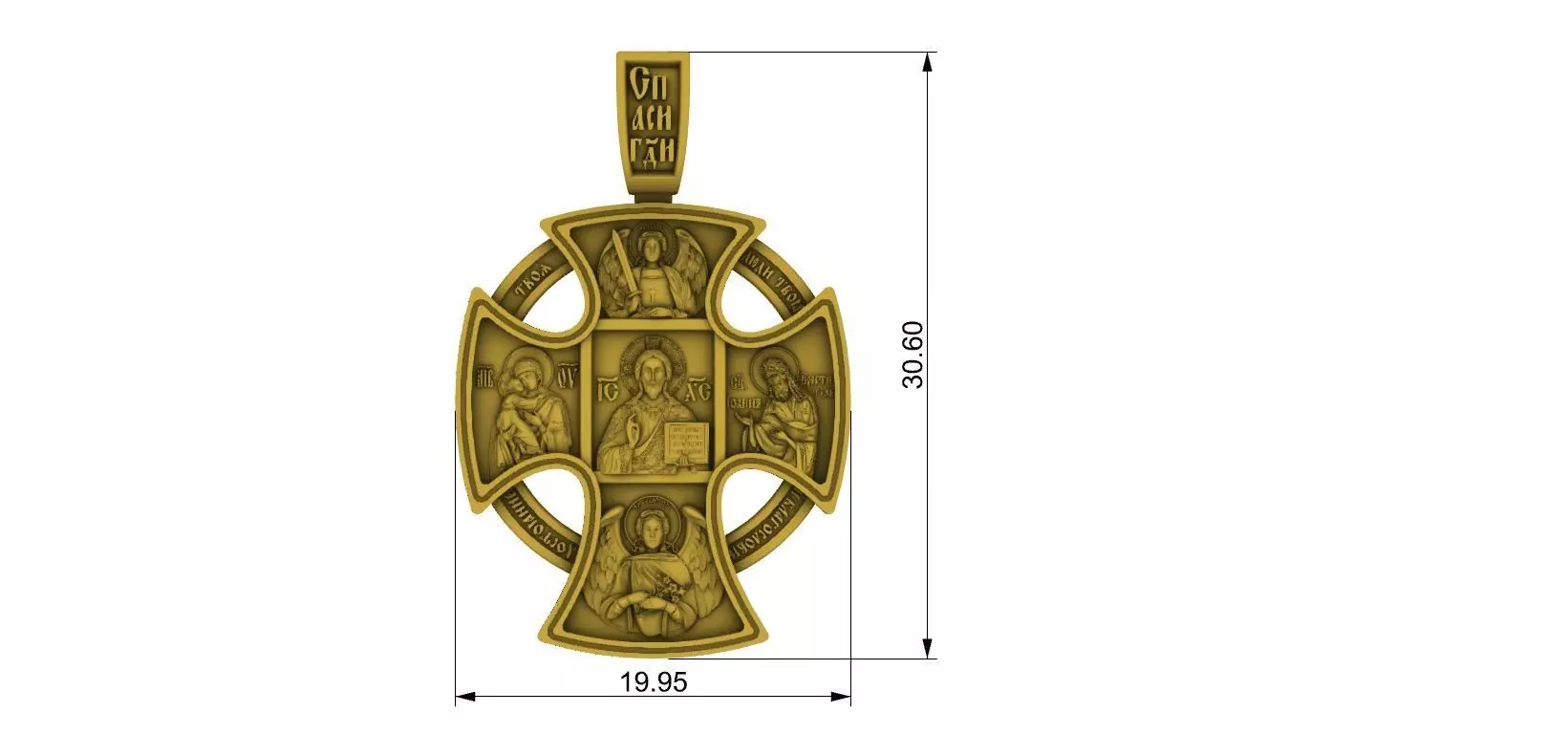 Orthodox cross with icons  double sided 3D print model_0