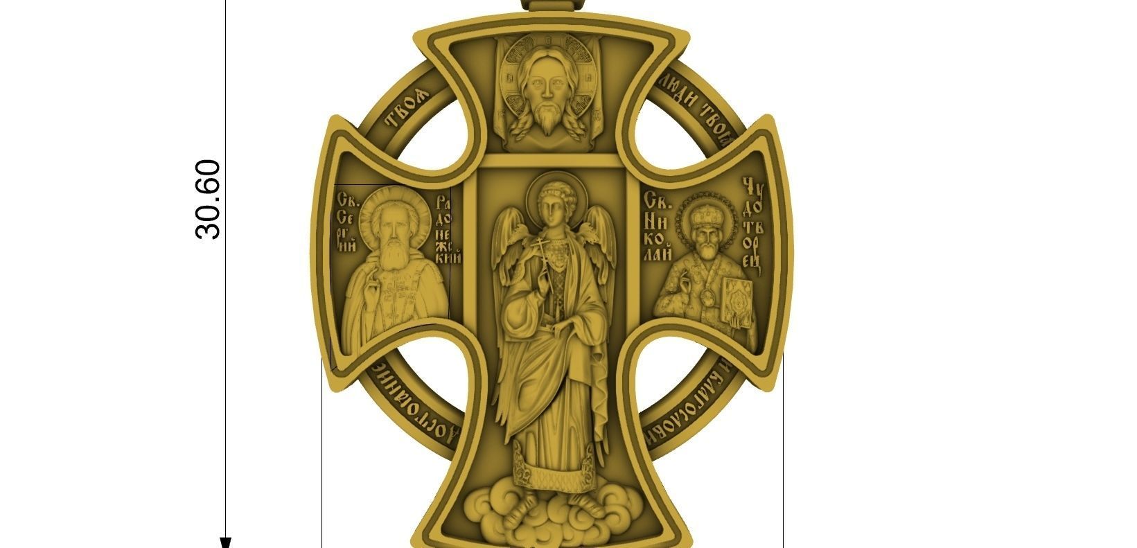 Orthodox cross with icons  double sided 3D print model_1