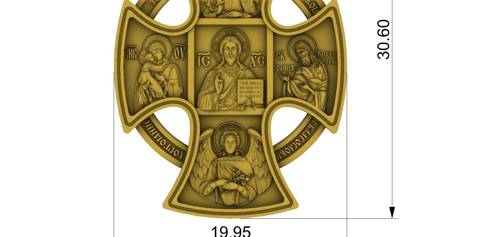 Orthodox cross with icons  double sided 3D print model_3