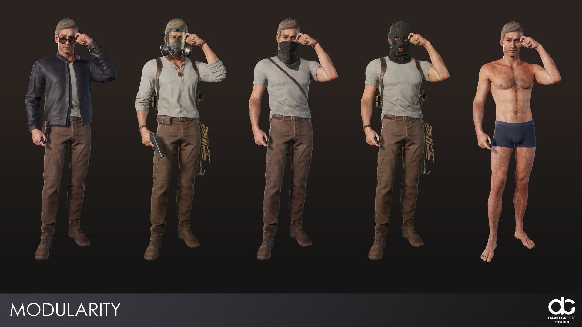 Adventure Characters Pack - Survival Survivor RPG Shooter Action Low-poly 3D model_6