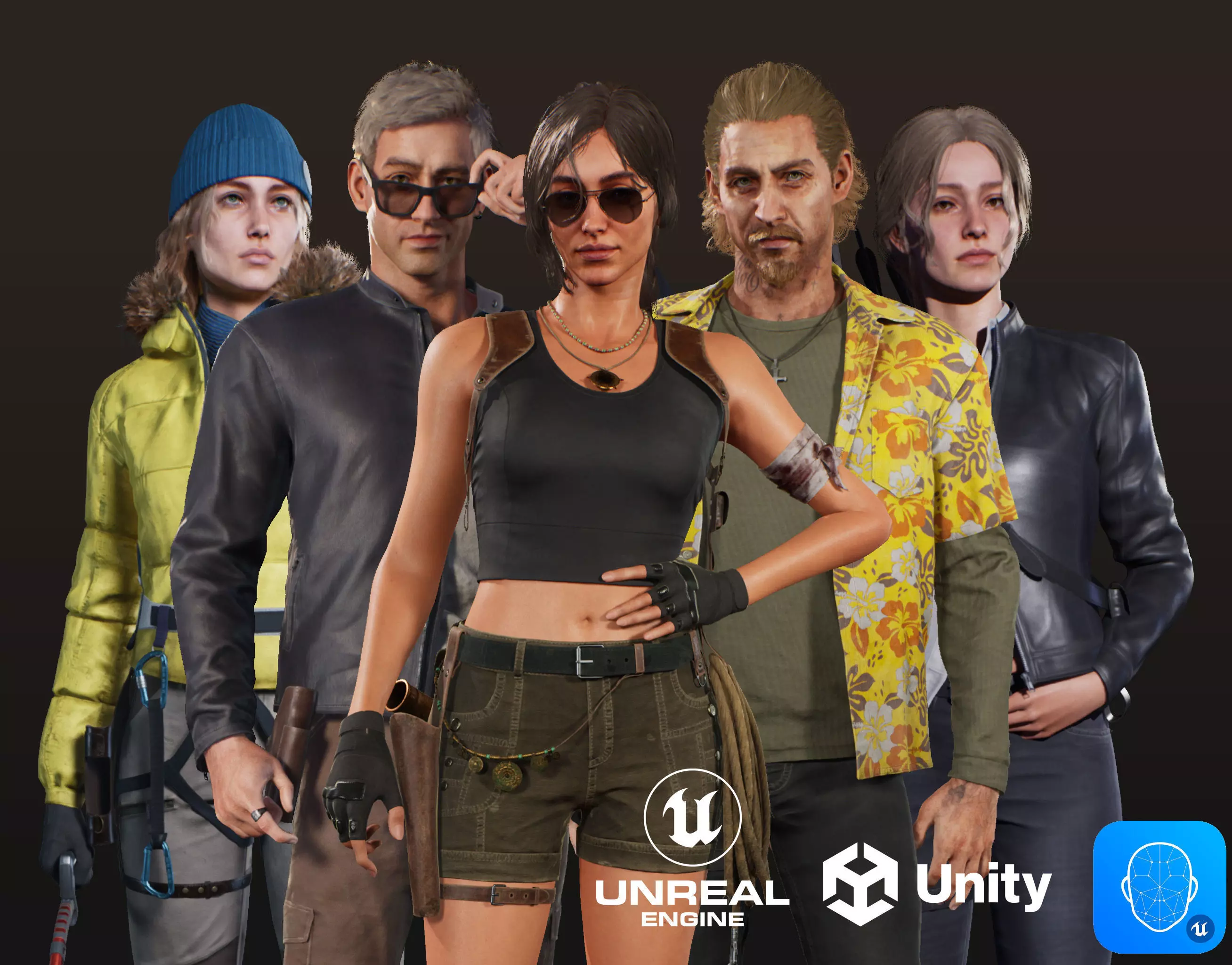 Adventure Characters Pack - Survival Survivor RPG Shooter Action Low-poly 3D model_0