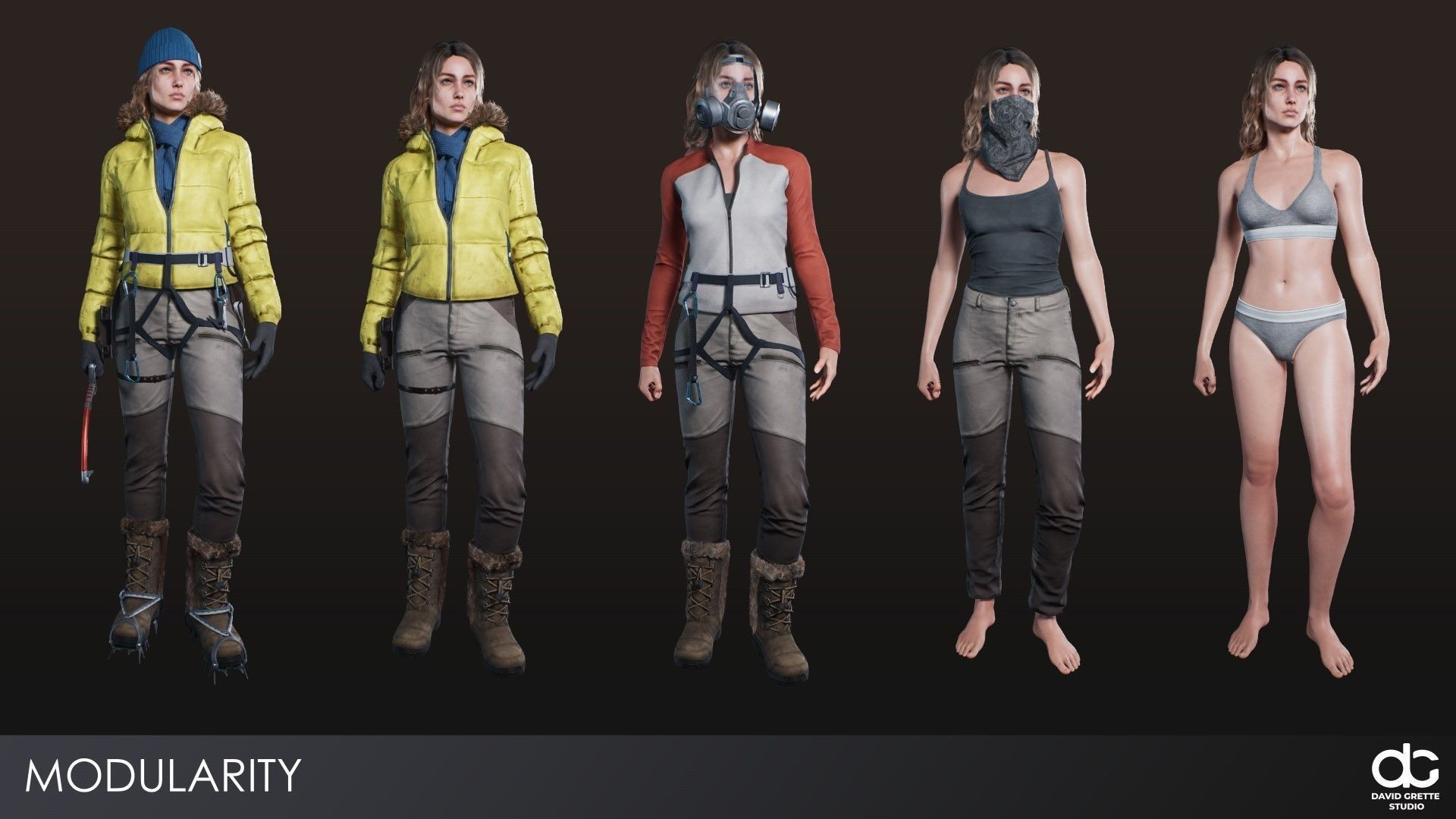 Adventure Characters Pack - Survival Survivor RPG Shooter Action Low-poly 3D model_21