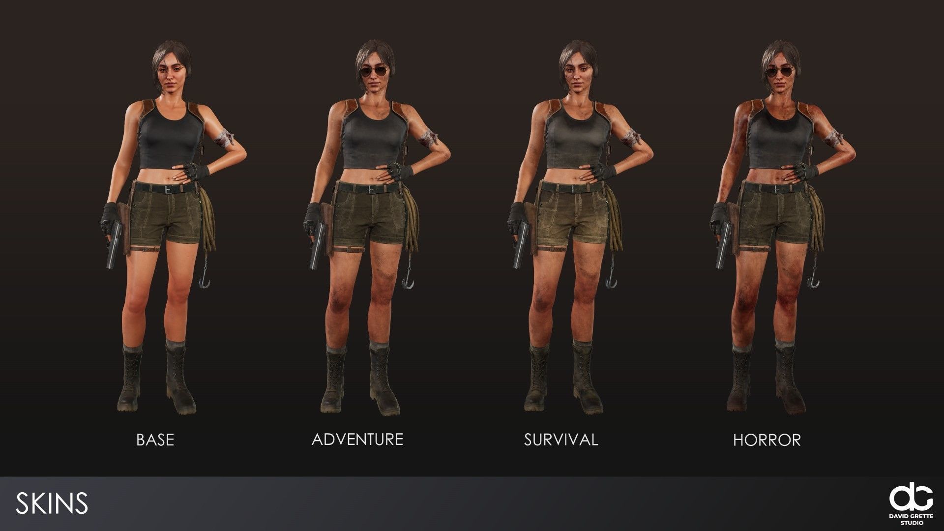 Adventure Characters Pack - Survival Survivor RPG Shooter Action Low-poly 3D model_12