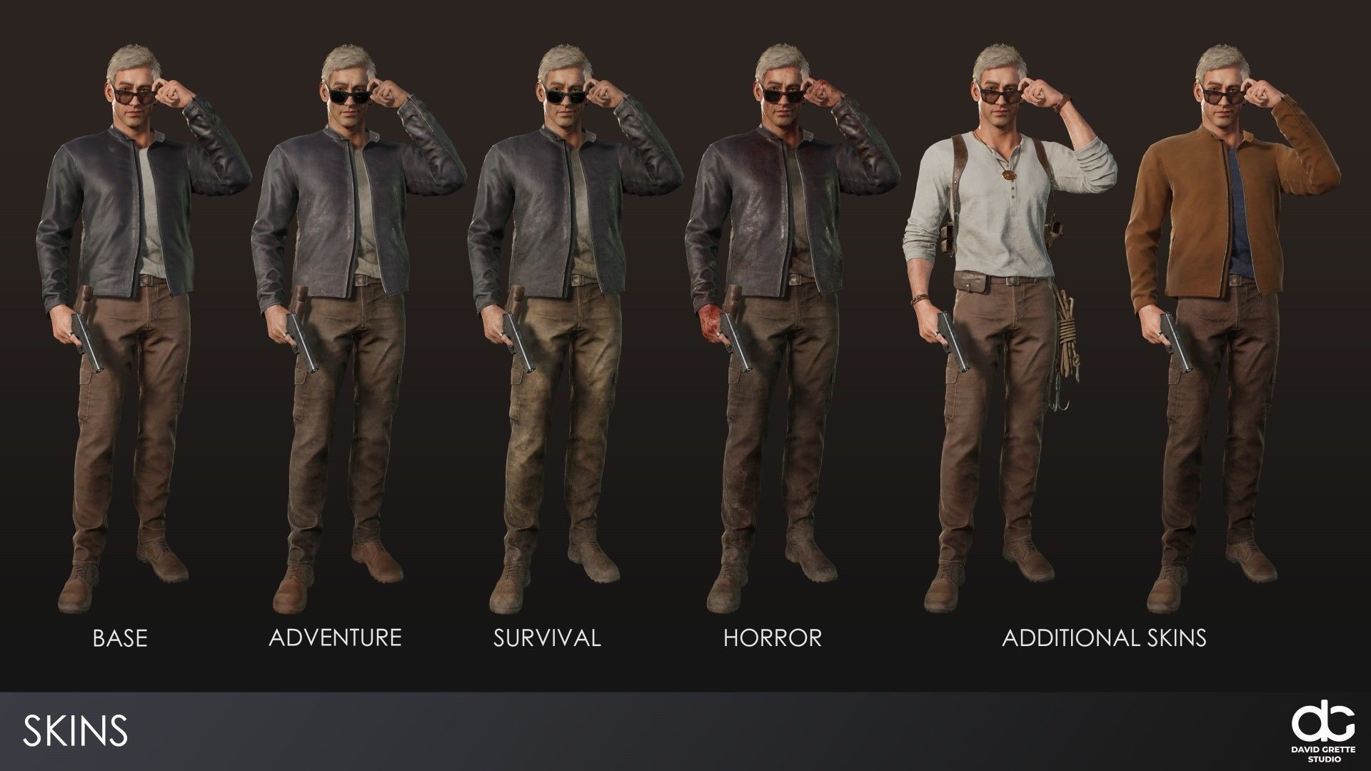 Adventure Characters Pack - Survival Survivor RPG Shooter Action Low-poly 3D model_5