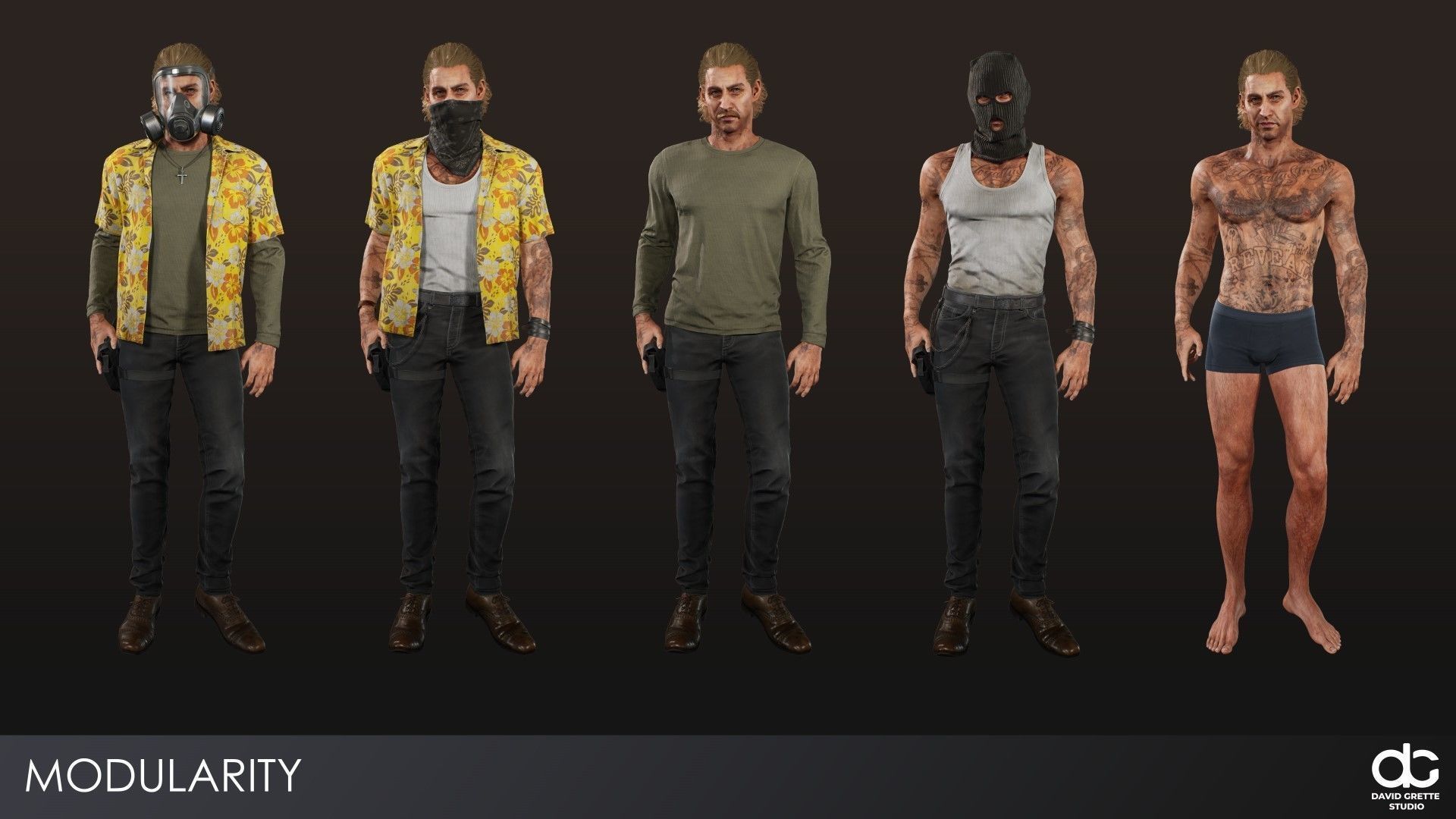 Adventure Characters Pack - Survival Survivor RPG Shooter Action Low-poly 3D model_10