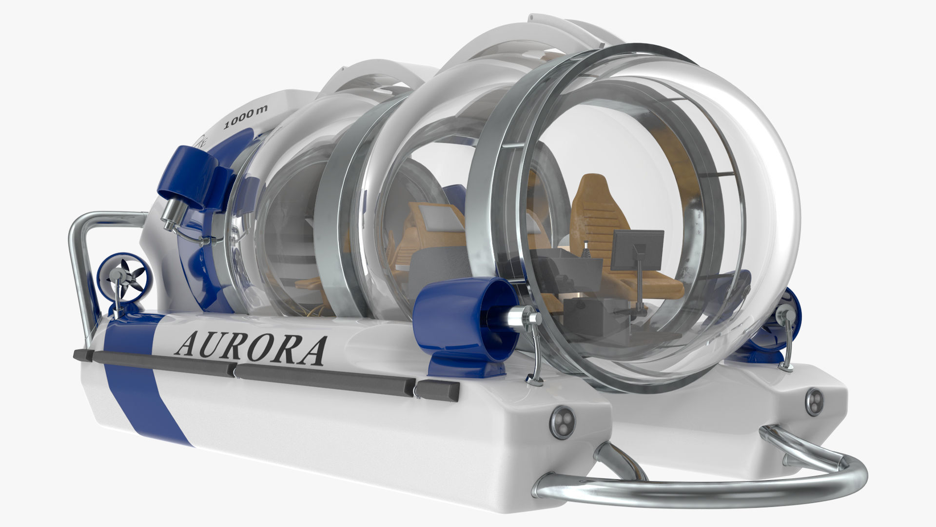 AURORA 6 Luxury Submarine Rigged 3D model