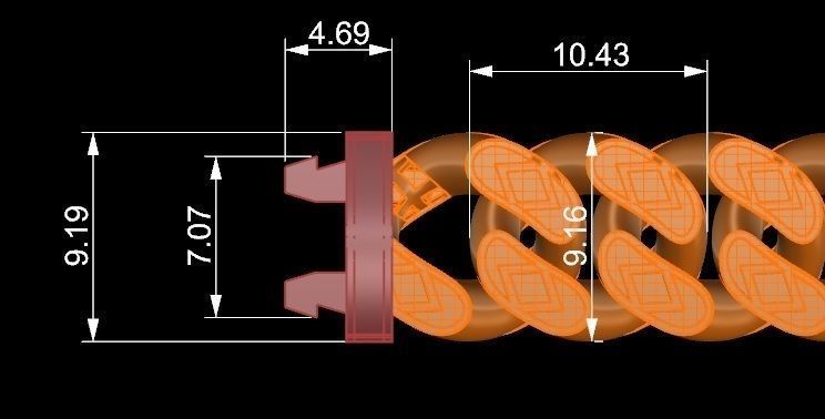 10 MM Miami Cuban Chain Bracelet  3D print model_3