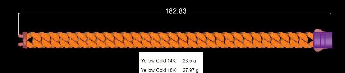 10 MM Miami Cuban Chain Bracelet  3D print model_5