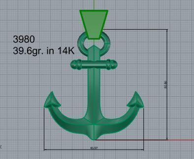 Anchor Pendant 3980 3D print model_9