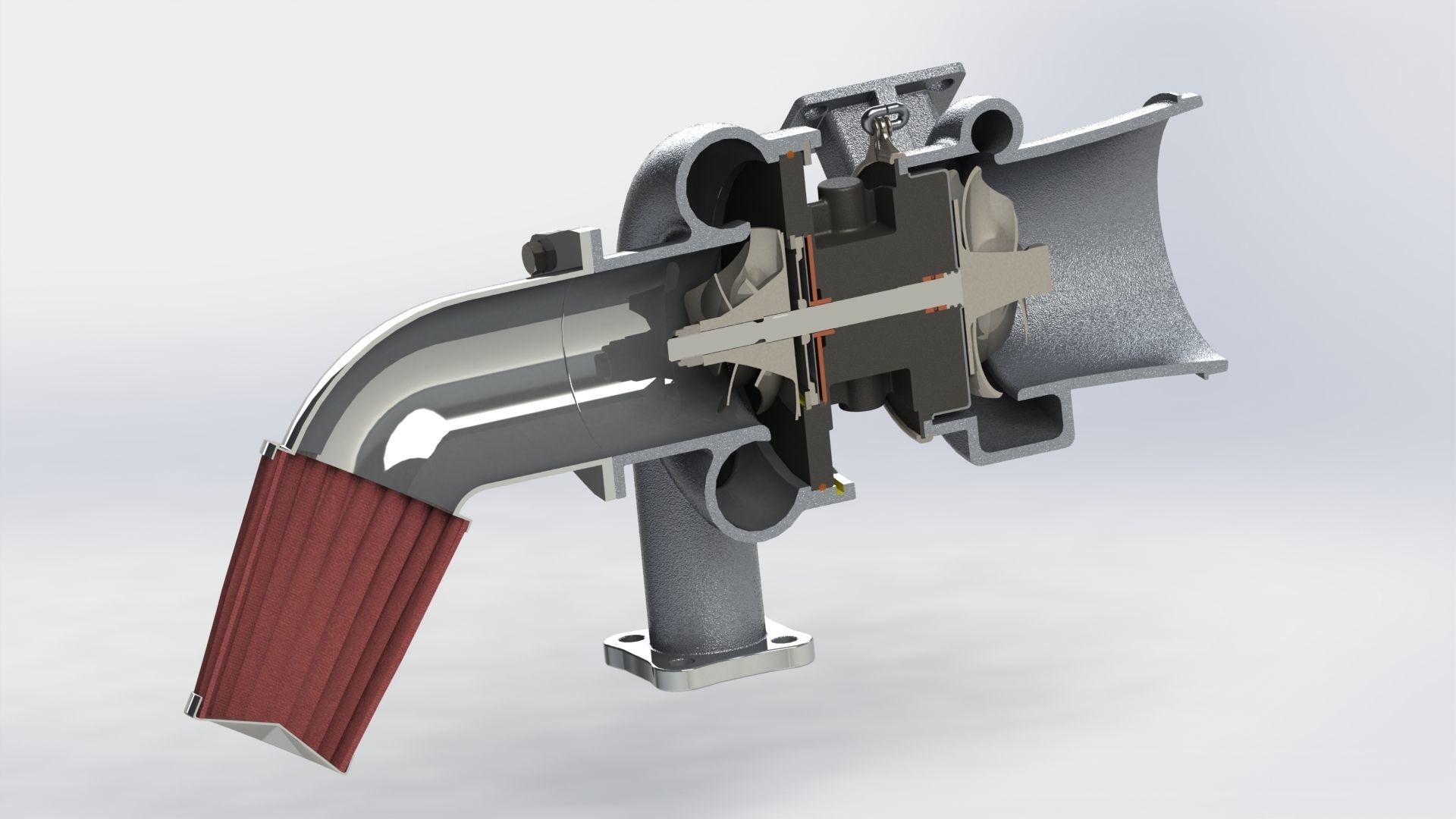 turbogruppo turbocharger 3d model 3D model_7