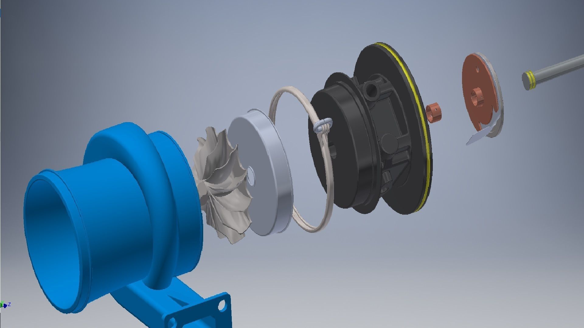 turbogruppo turbocharger 3d model 3D model_4