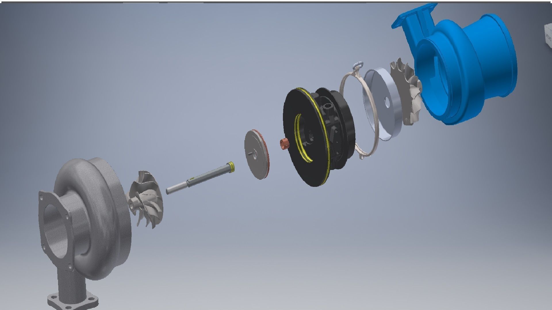 turbogruppo turbocharger 3d model 3D model_5
