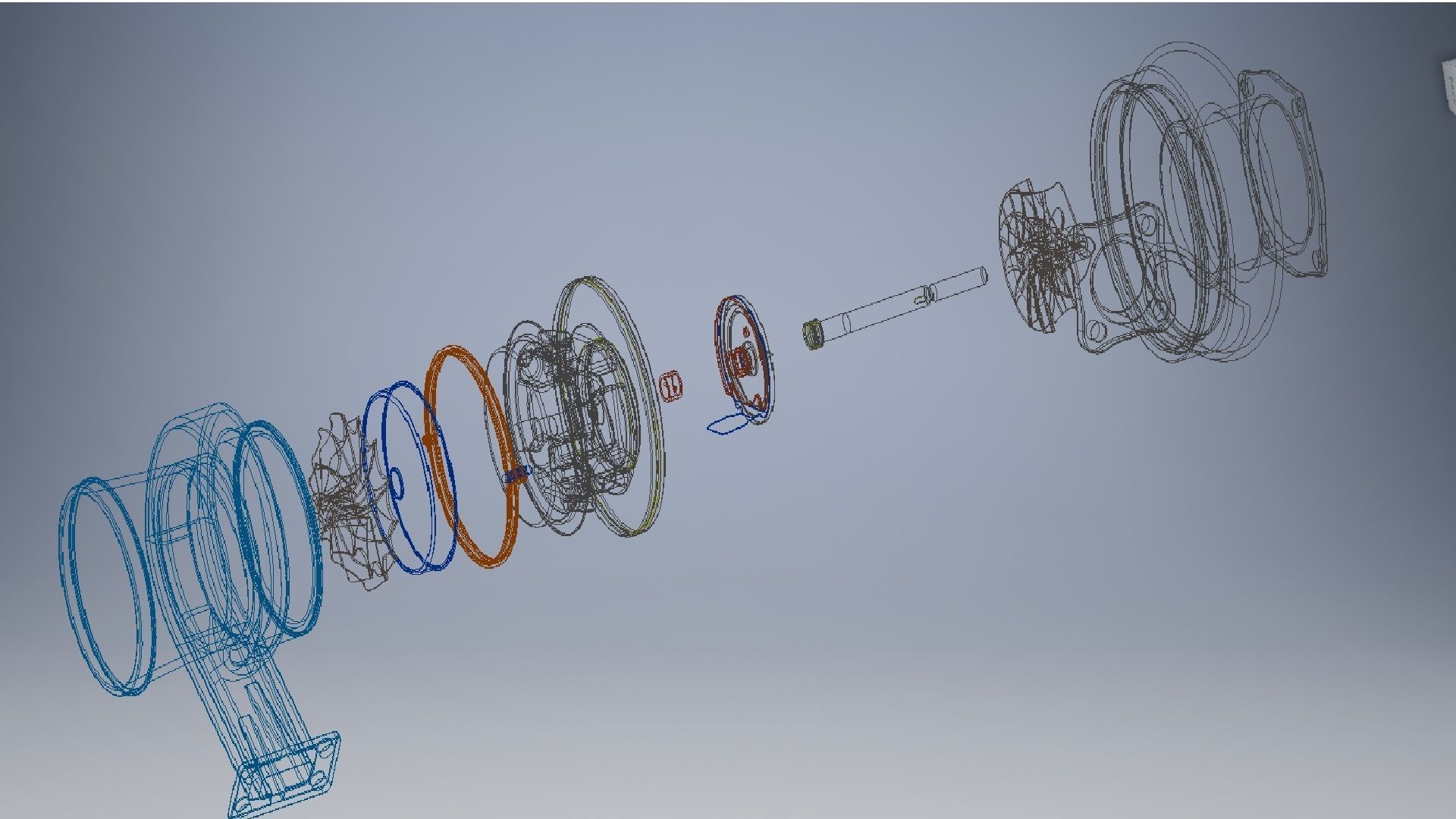 turbogruppo turbocharger 3d model 3D model_9