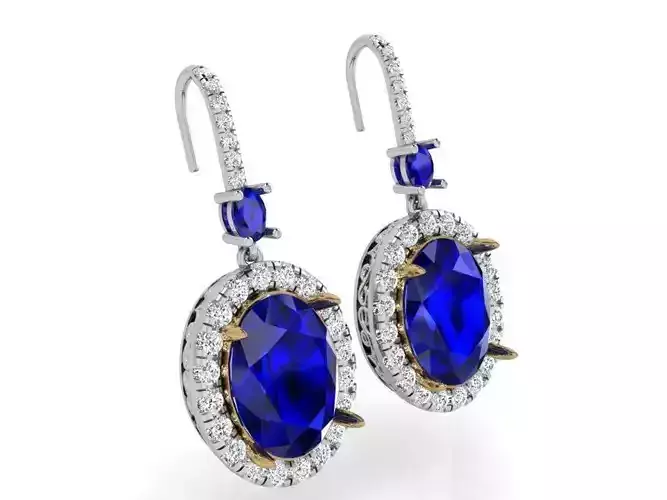 Oval Halo Earring 3978