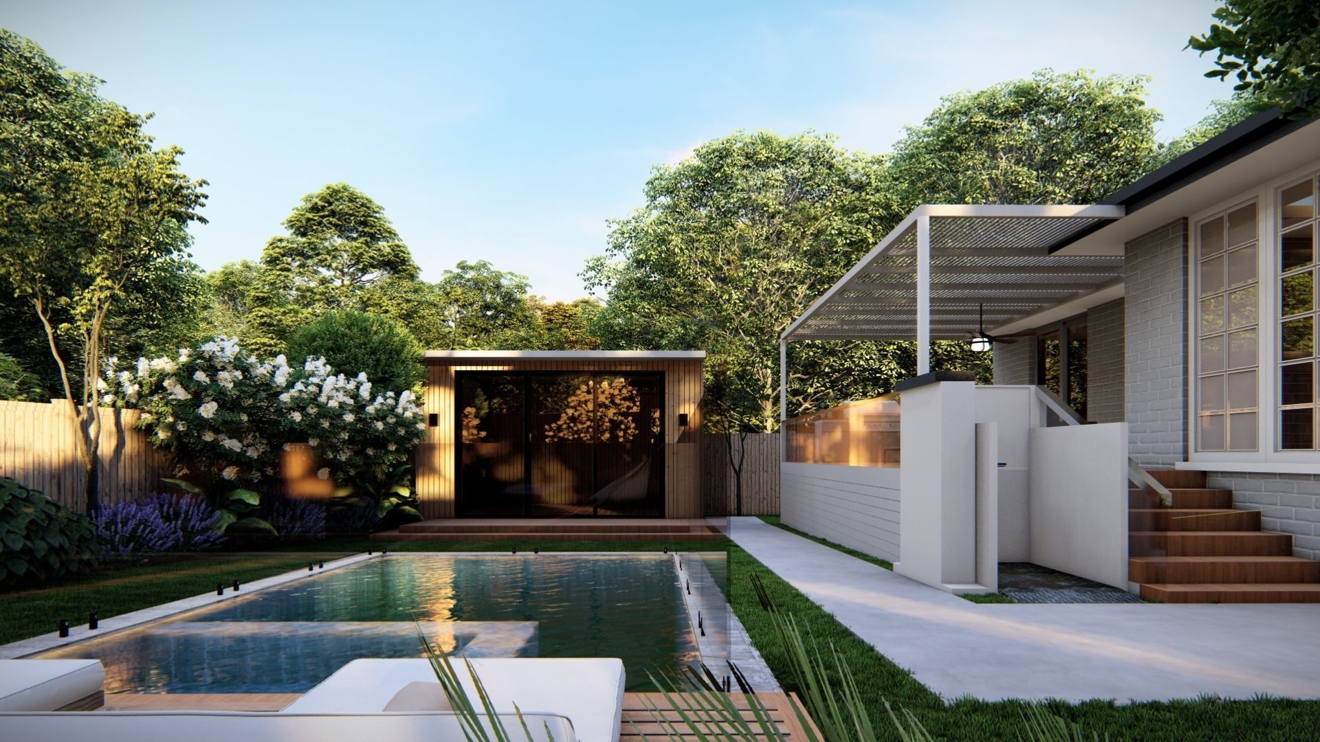   3D Exterior Scene 3D model design garden and landscape 3D model_2