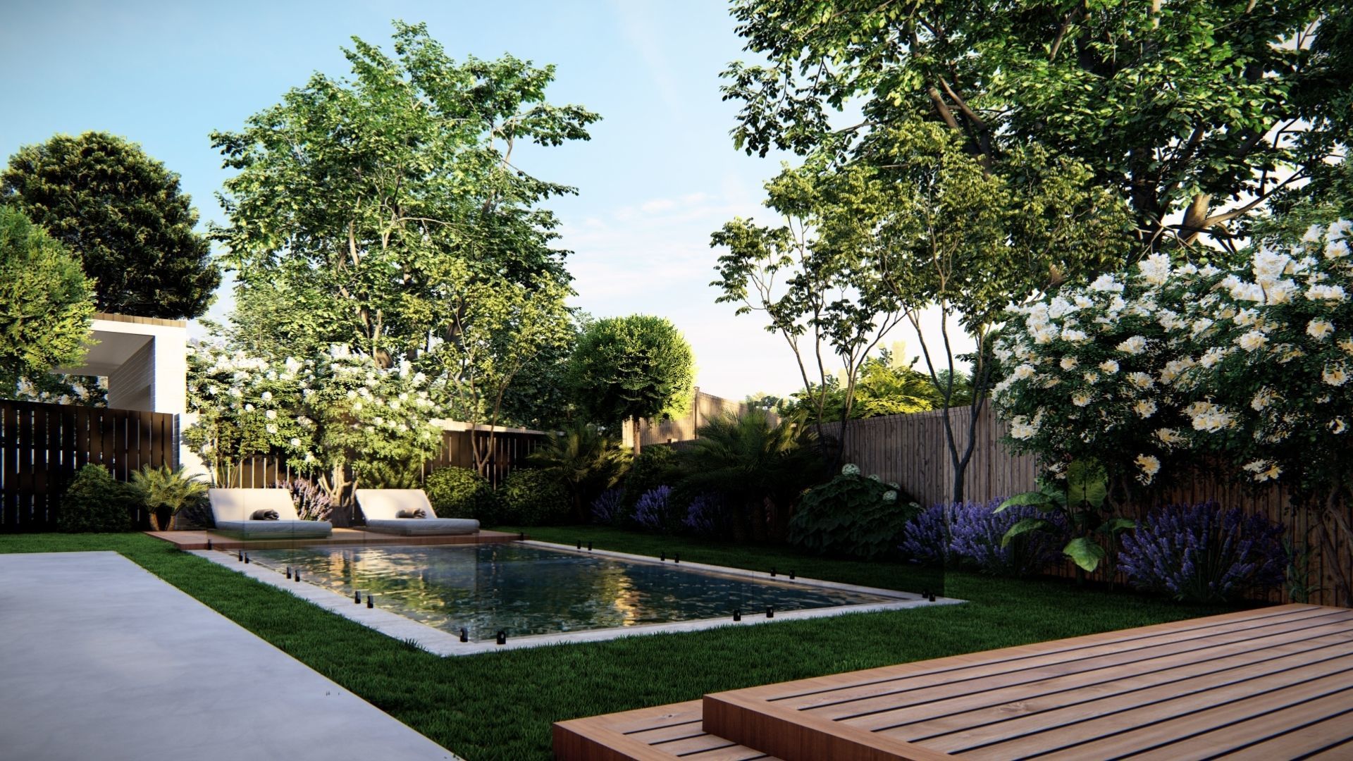   3D Exterior Scene 3D model design garden and landscape 3D model_3