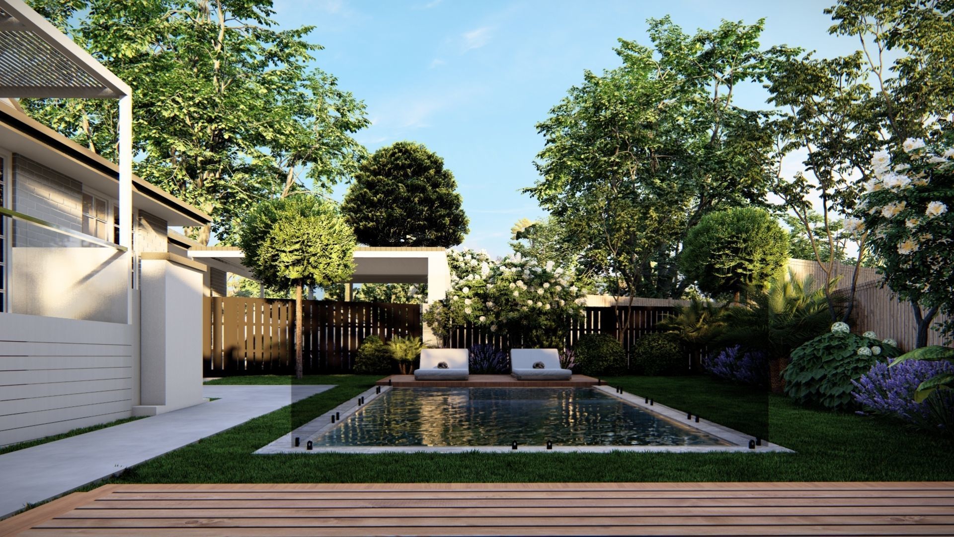   3D Exterior Scene 3D model design garden and landscape 3D model_5