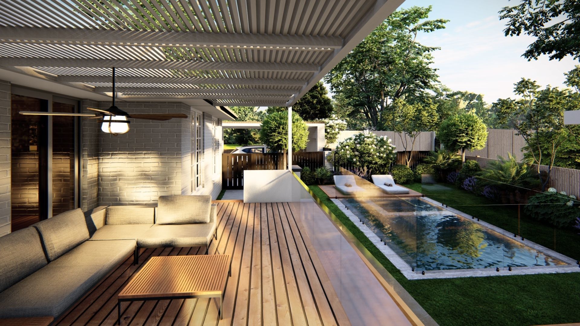   3D Exterior Scene 3D model design garden and landscape 3D model_6