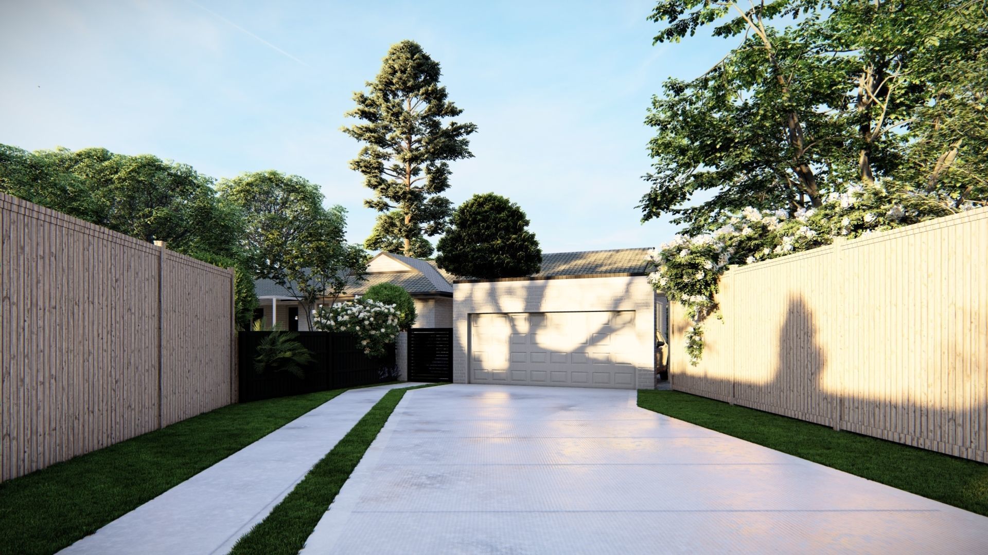   3D Exterior Scene 3D model design garden and landscape 3D model_1