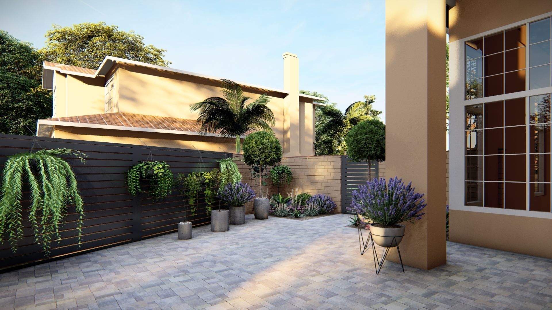 3D Exterior Scene 3D model design garden and landscape 3D model_7