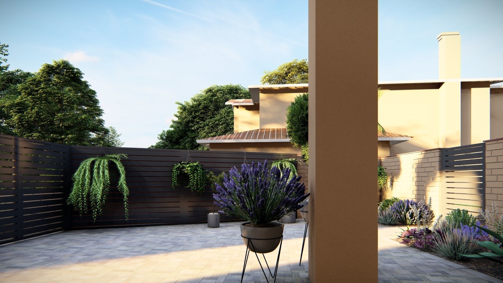 3D Exterior Scene 3D model design garden and landscape 3D model_6