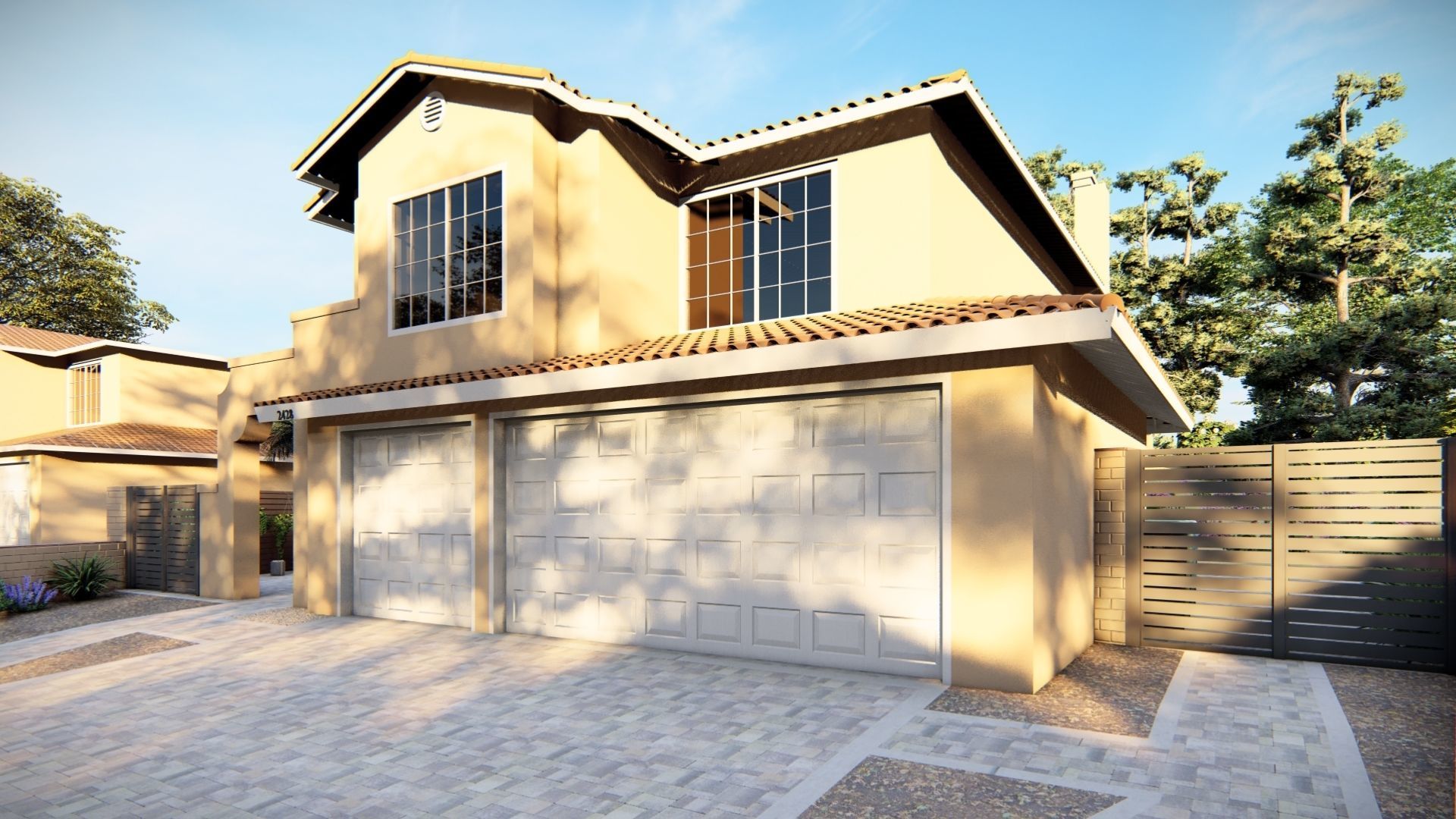 3D Exterior Scene 3D model design garden and landscape 3D model_10