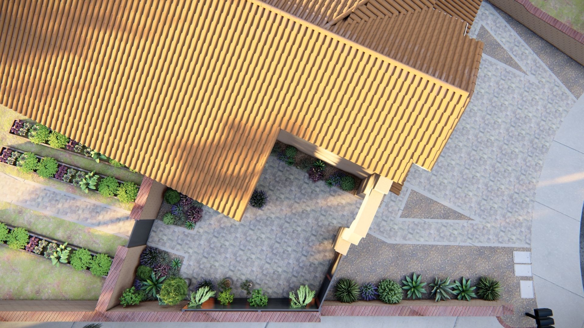 3D Exterior Scene 3D model design garden and landscape 3D model_2