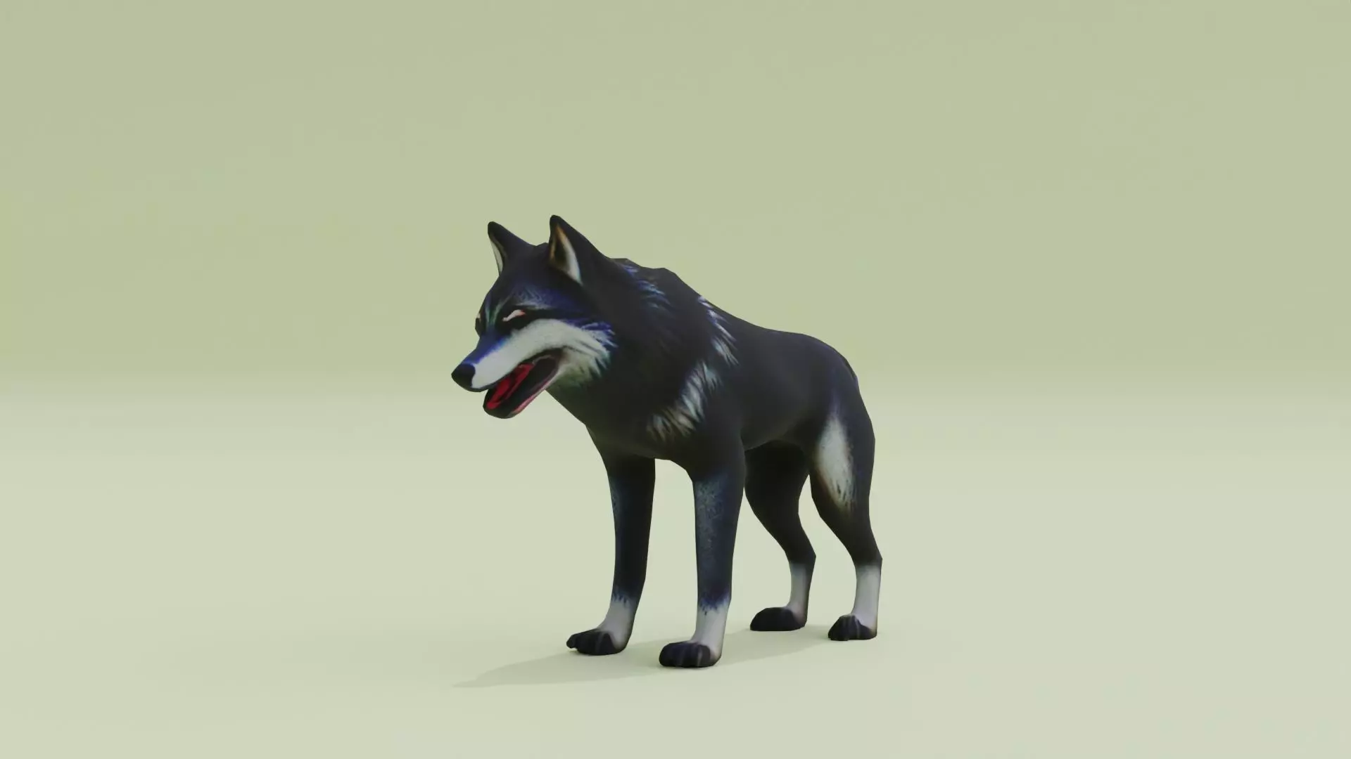 Wolf Black Animal Free low-poly 3D model