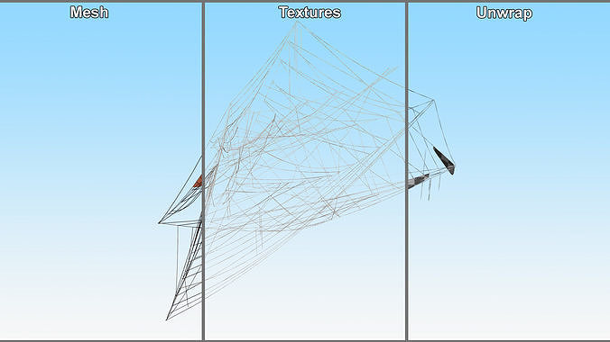 Drooping Corner Web 3D model 6