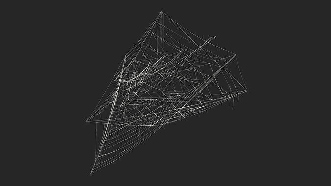 Drooping Corner Web 3D model 4