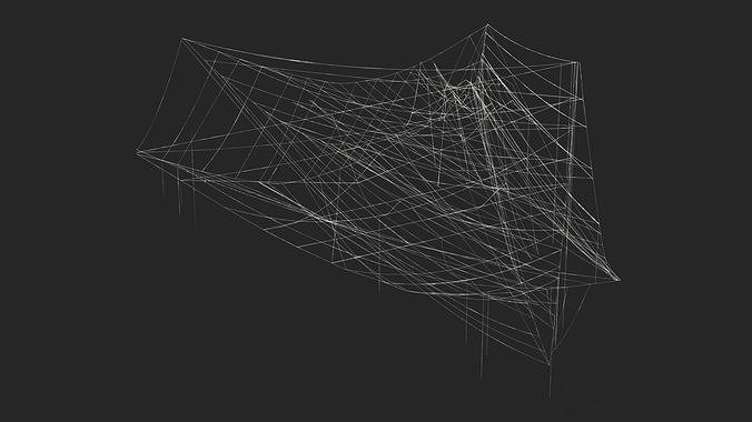 Drooping Corner Web 3D model 3
