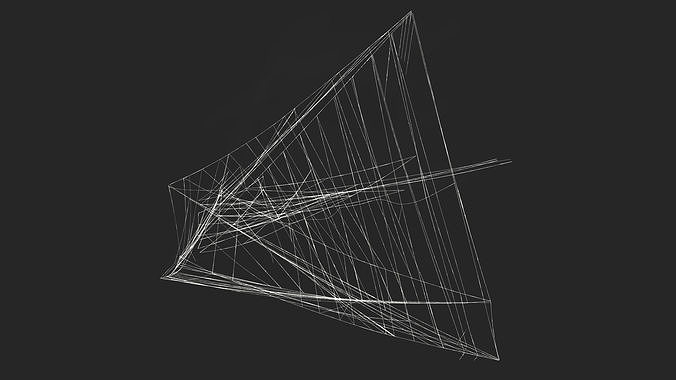Drooping Corner Web 3D model 5