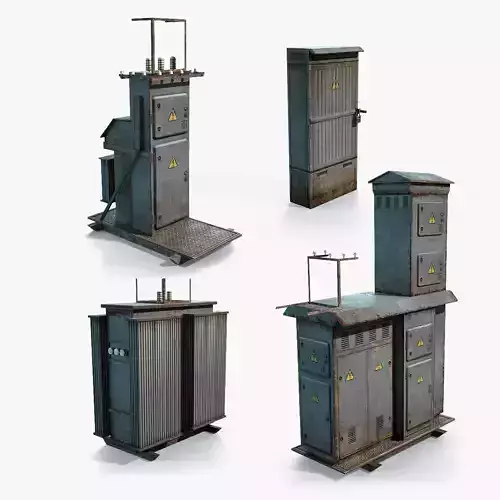 Transformer Boxes Low-Poly Low-poly 3D model