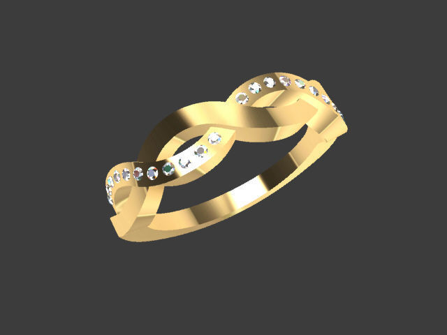 Braid ring 3D print model_3