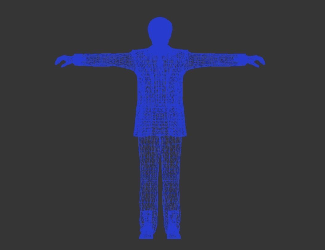 Man in suits Low-poly 3D model_6