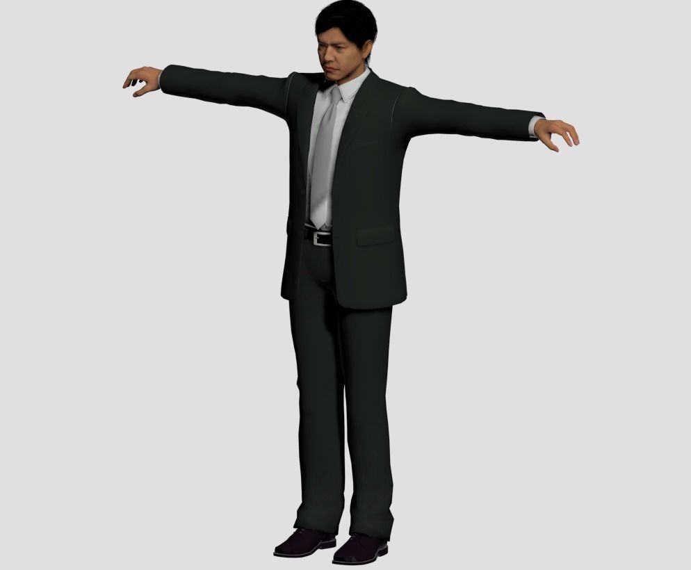 Man in suits Low-poly 3D model_3