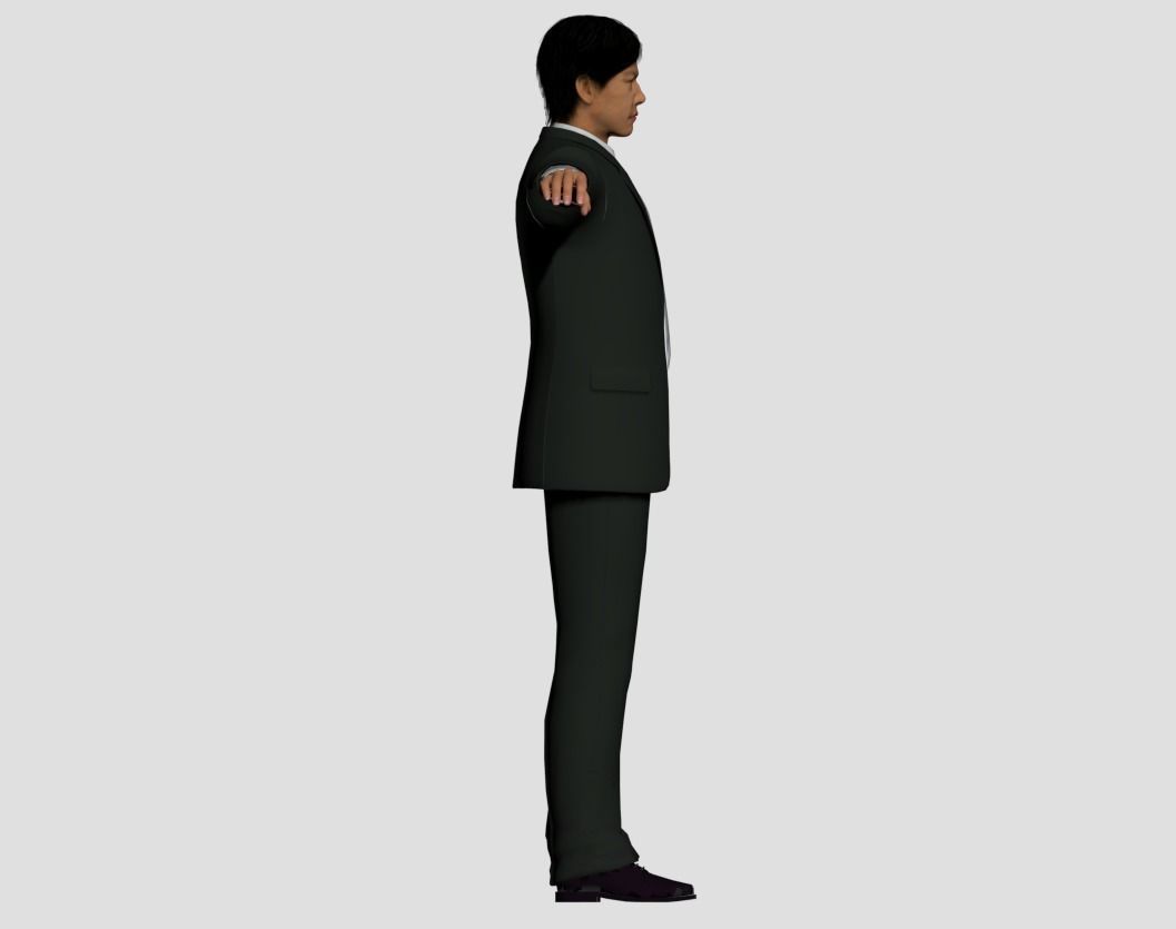 Man in suits Low-poly 3D model_1