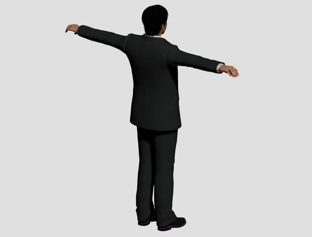 Man in suits Low-poly 3D model_2