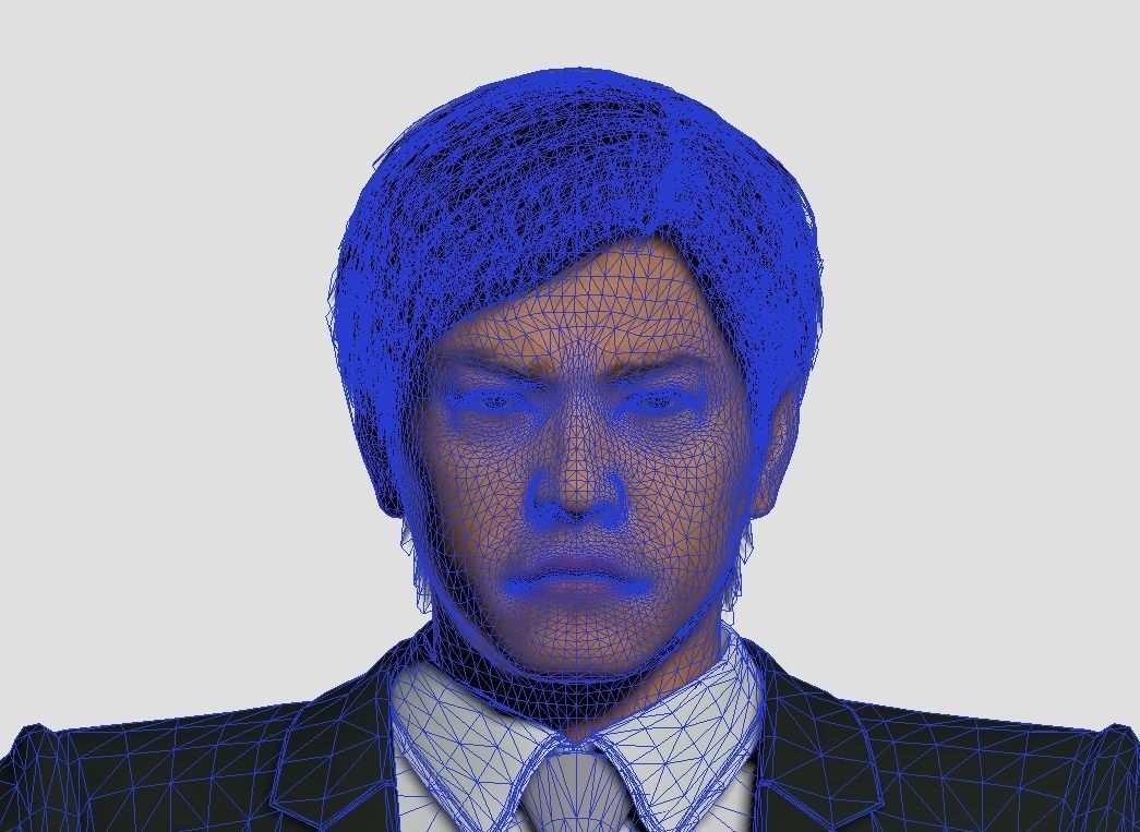 Man in suits Low-poly 3D model_7