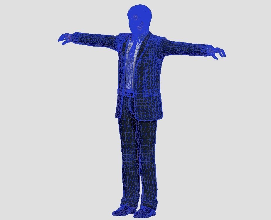 Man in suits Low-poly 3D model_8