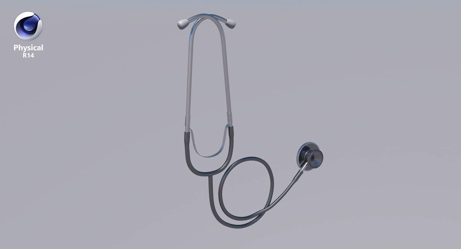 Stethoscope Black Low-poly 3D model_33