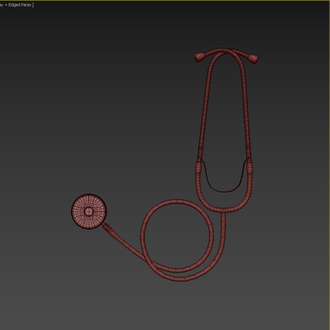 Stethoscope Black Low-poly 3D model_17