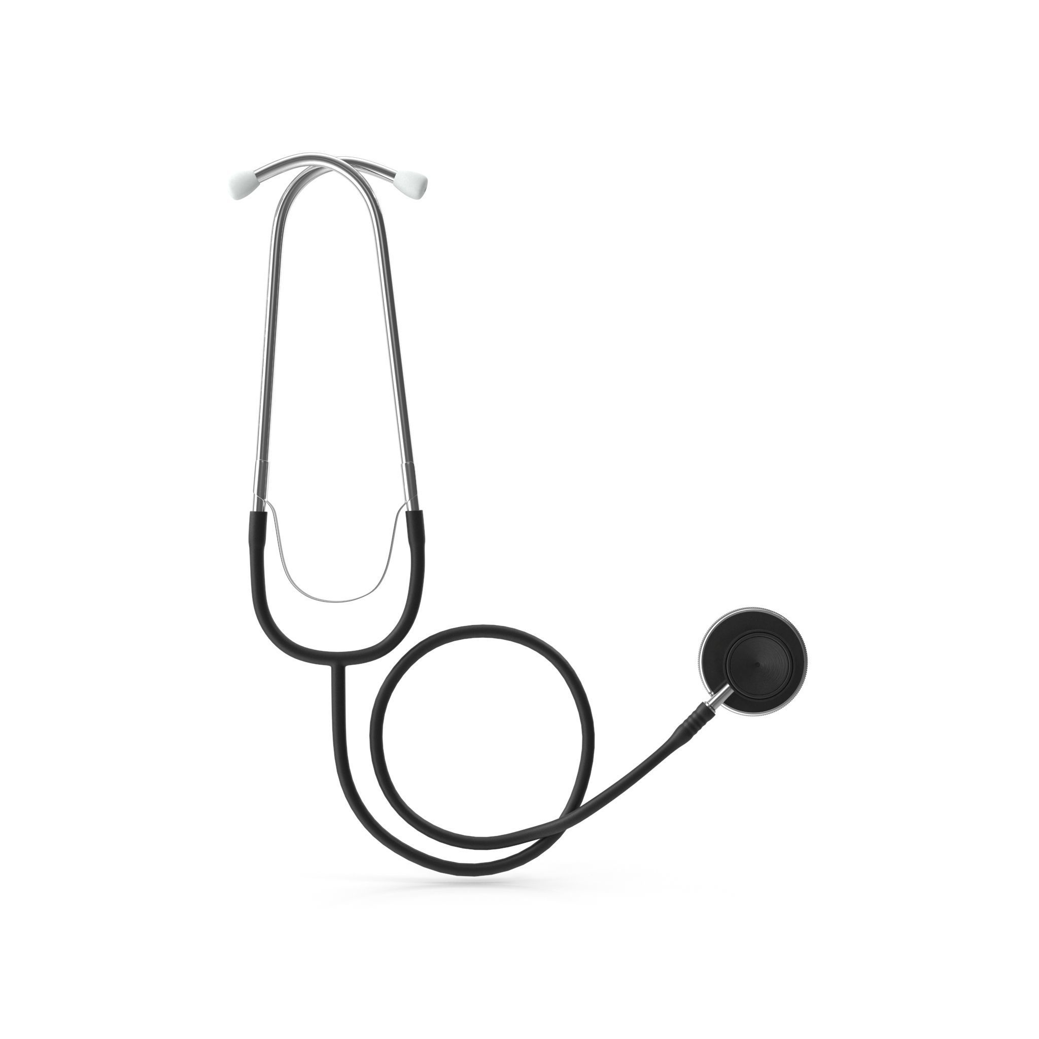 Stethoscope Black Low-poly 3D model_9