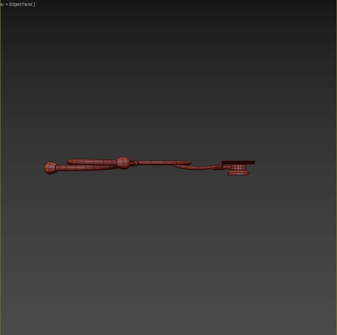 Stethoscope Black Low-poly 3D model_4