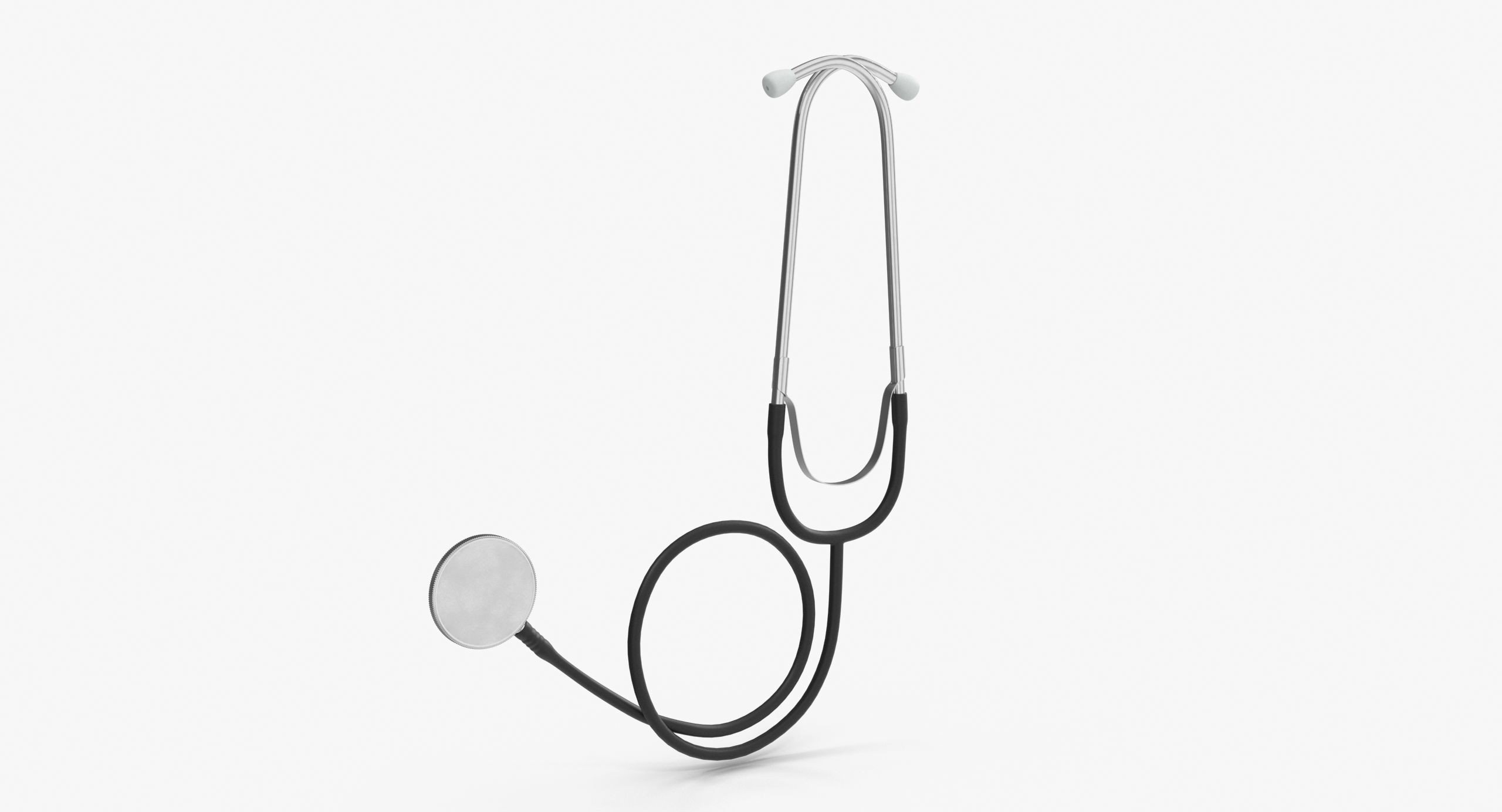 Stethoscope Black Low-poly 3D model_27