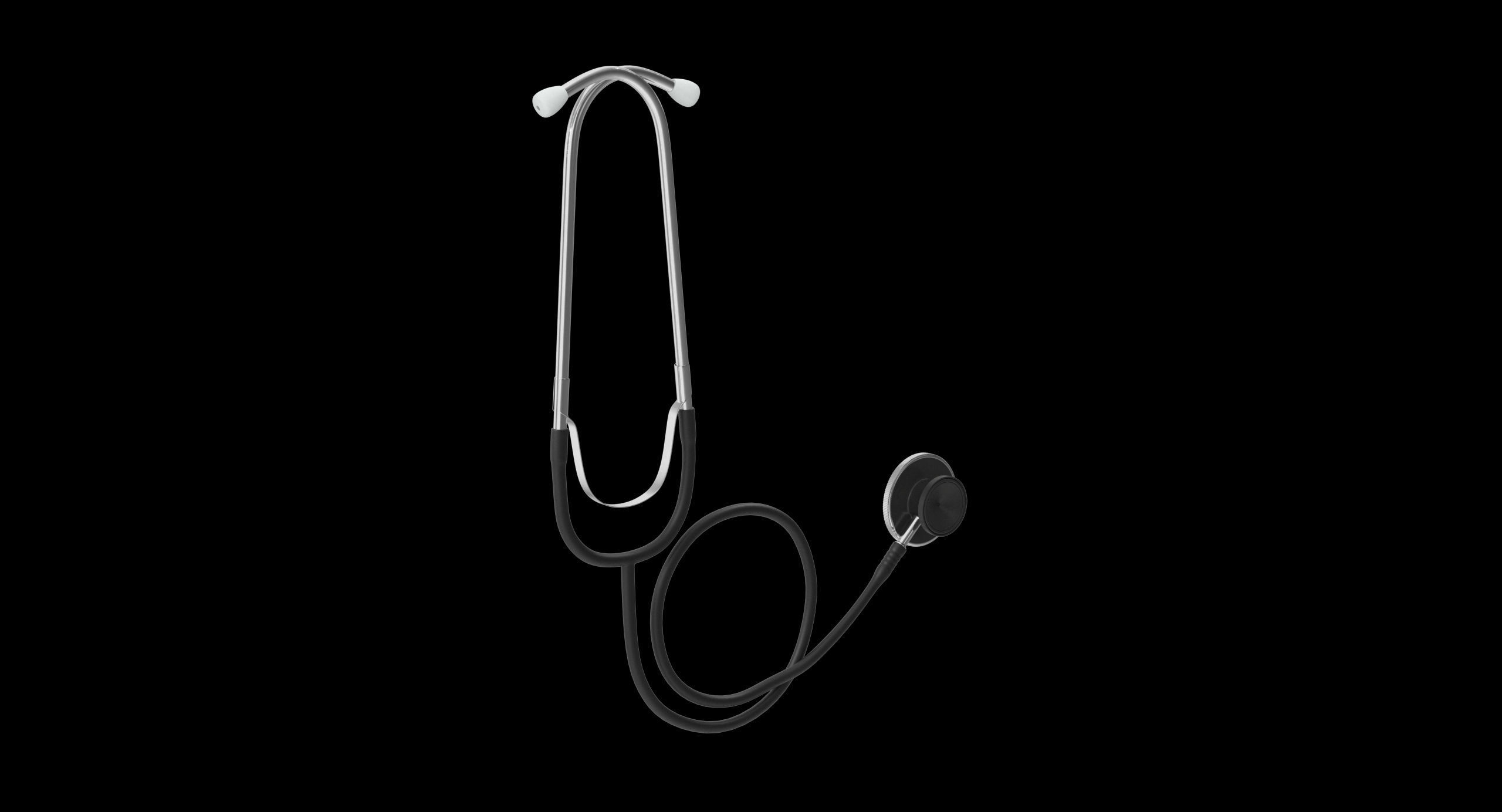 Stethoscope Black Low-poly 3D model_26