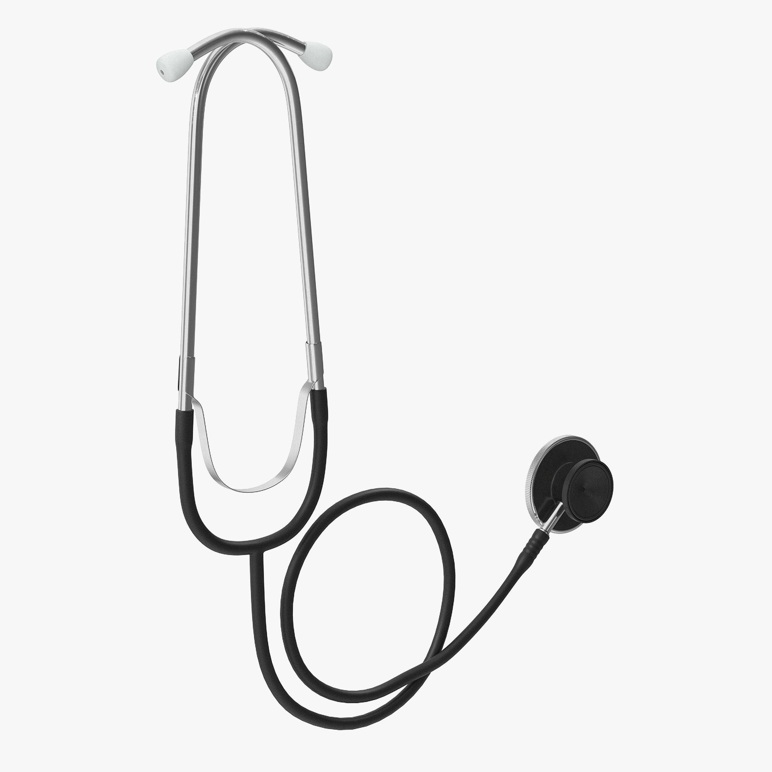 Stethoscope Black Low-poly 3D model_28