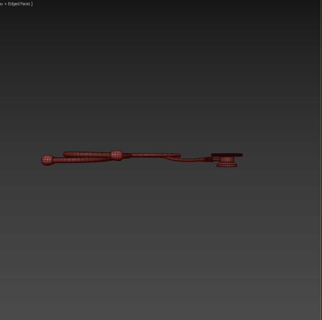 Stethoscope Red Low-poly 3D model_5