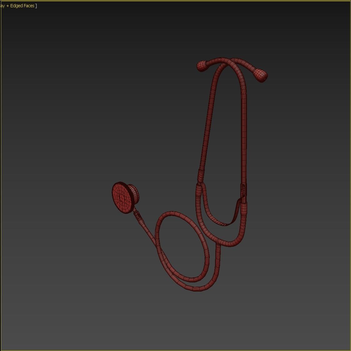 Stethoscope Red Low-poly 3D model_8
