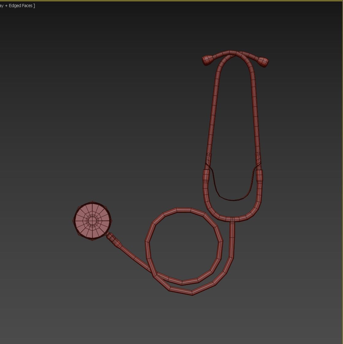Stethoscope Red Low-poly 3D model_16